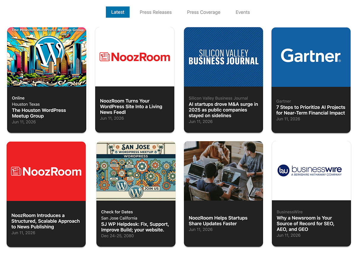 NoozRoom landing page with 